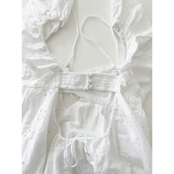 NWT‎ For Love & Lemons Weston Mini Dress in White Size Large - Picture 8 of 10